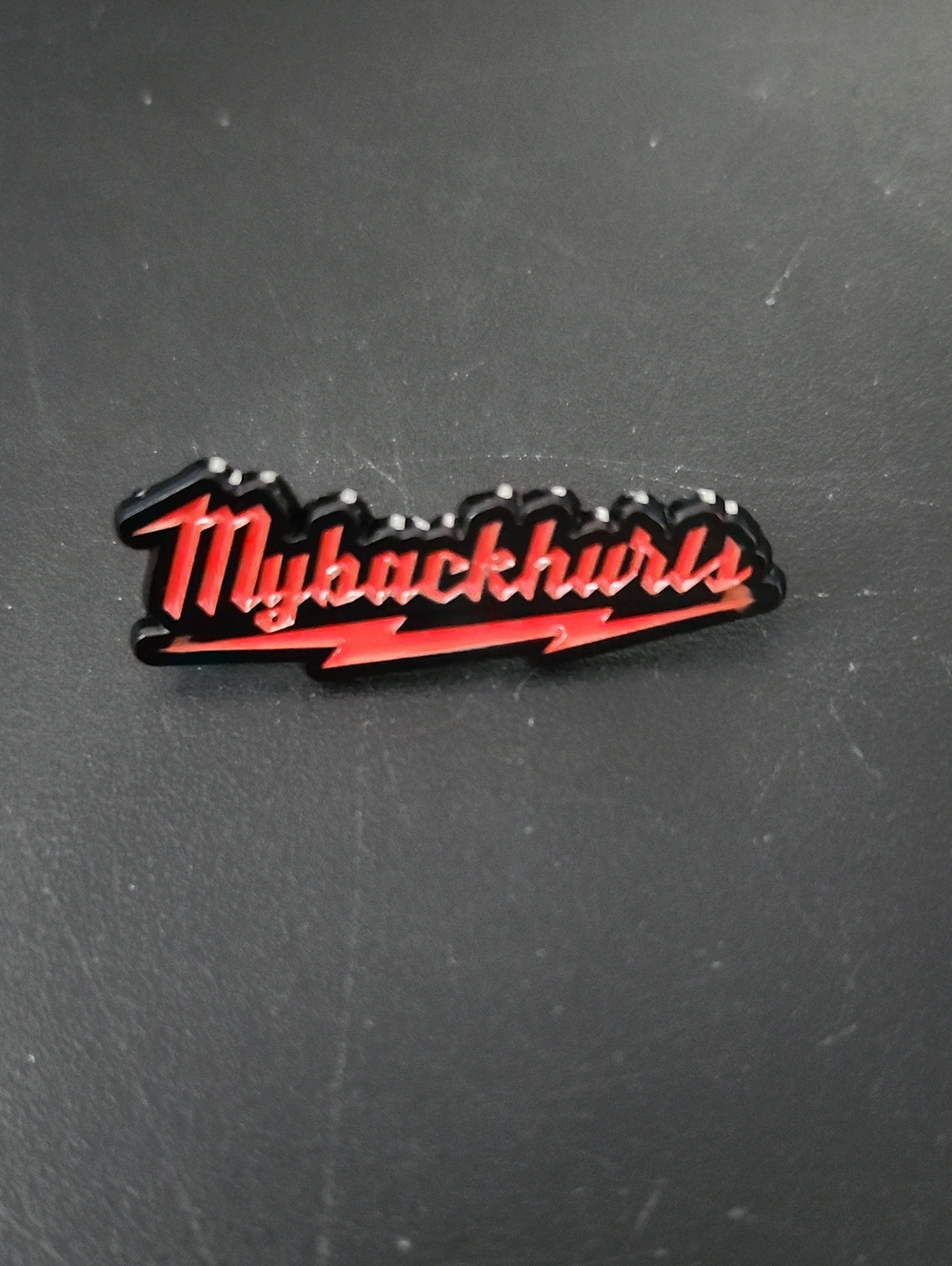 Red & Black "My Back Hurts" Enamel Pin - Men Accessories